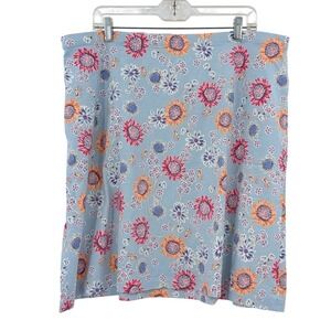 J.Jill Blue Floral Pull On Skirt Boho Cottagecore NWT Knee Length‎ with Pockets